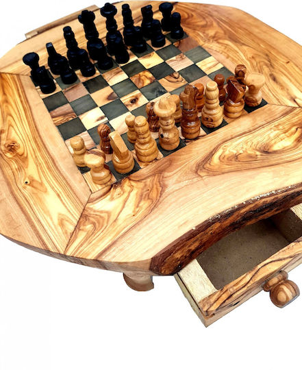 Wooden Art Lucrat manual Șah din Lemn de Măslin 30x30cm