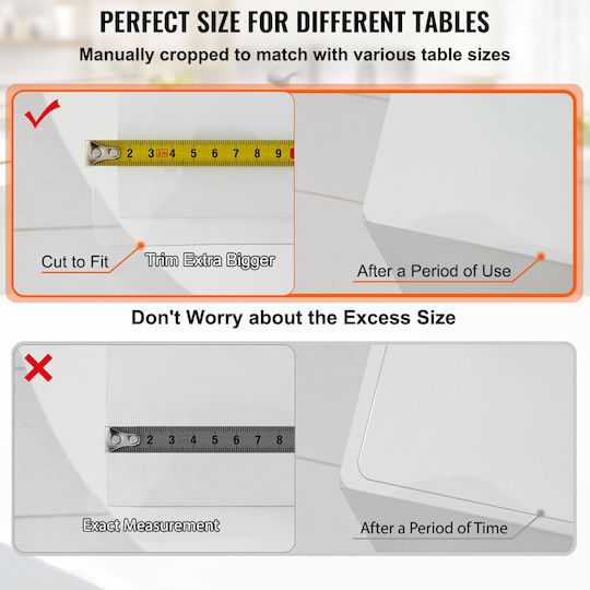 Τραπεζομάντηλο 1,5mm Pvc Κάλυμμα Τραπεζιού 107 X 213 Cm Διαφανές Πατάκι Τραπεζιού Διαφανές Καλό