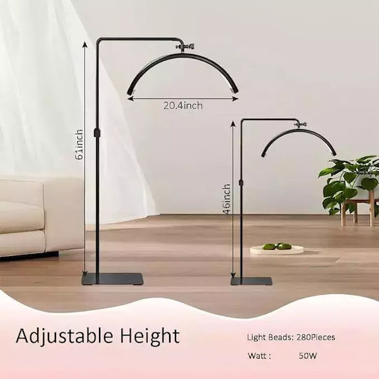 Floor Lamp LED 36W Half Moon Remote Control HD-M6X – Black