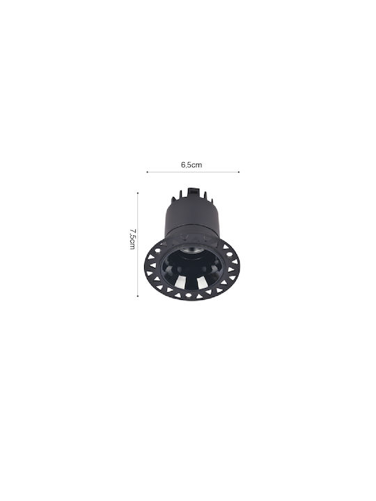 Inlight Metallic Recessed Spot with Integrated LED and Natural White Light White 1pcs