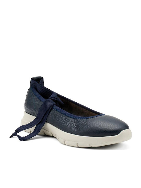 Leather Women's Moccasins in Blue Color