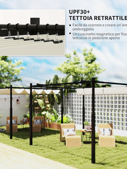 Outsunny Κιόσκι Κήπου Λευκό 3x3m