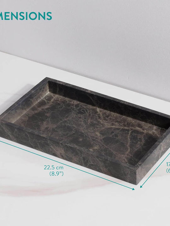 Navaris Marmor Schmuckablage 23,5 x 12,5 x 2,6 cm Braun