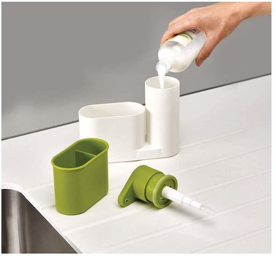 Dispenser Bucătărie Plastic cu Suport pentru Burete Alb 175ml