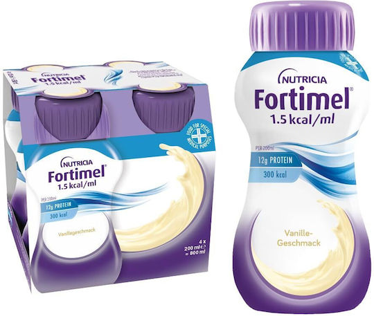 Nutricia Fortimel Protein 1.5 kcal Ειδικό Συμπλήρωμα Διατροφής 4 x 200ml Βανίλια