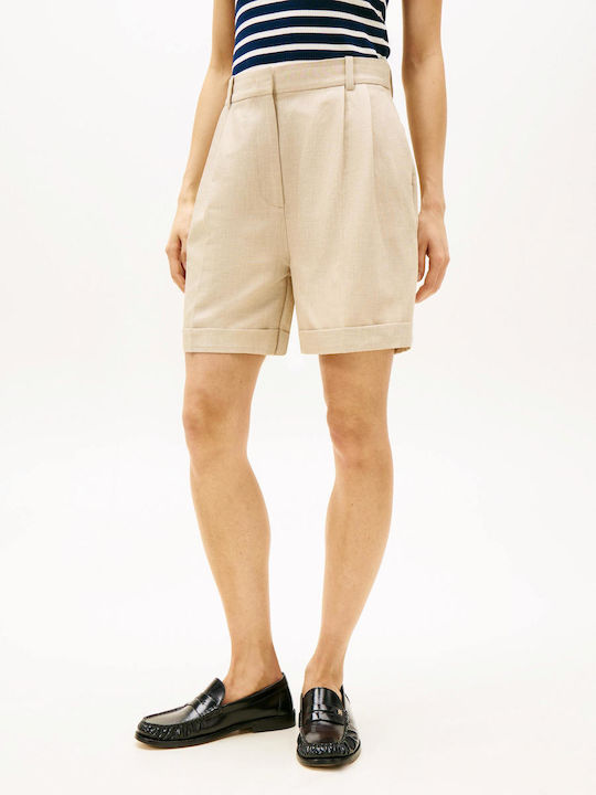 Damen Bermuda Leinen Classic Beige