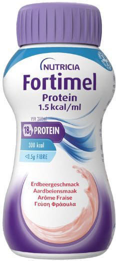 Nutricia Fortimel Protein 1.5kcal Ειδικό Συμπλήρωμα Διατροφής 4 x 200ml Φράουλα
