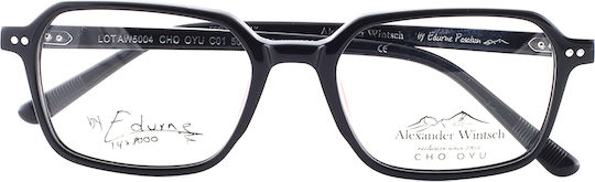 Alexander Wintsch 5004 Cho Oyu C1 Unisex Square Black Prescription Eyeglasses