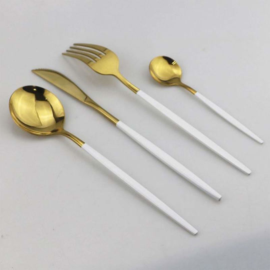 Besteckset Edelstahl Weiß 24Stück