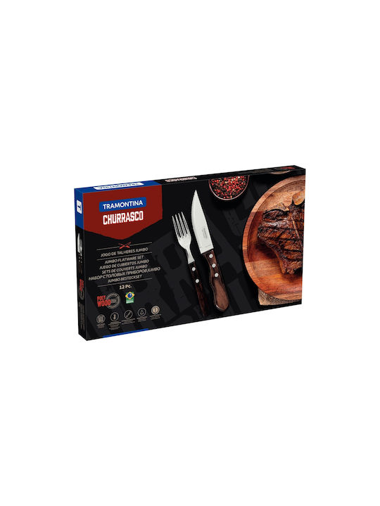 Tramontina Cutlery Set Stainless Brown 12pcs