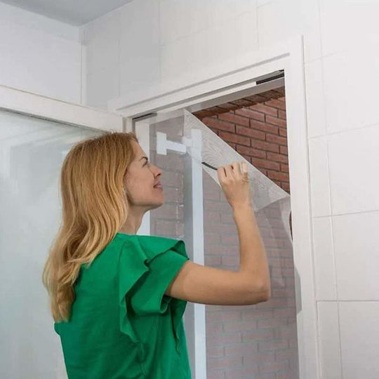 Window Mosquito Net with Velcro with Magnetic Clasp White 180x150cm