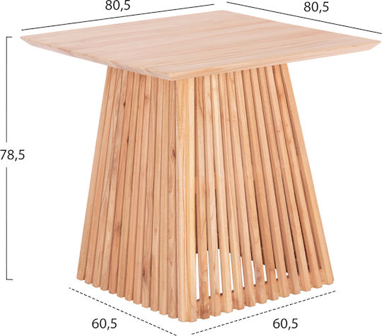Frantz Τετράγωνο Τραπεζαρίας Μασιφ Mindi Ξυλο 80.5x80.5x78.5εκ. Frantz Τετράγωνο Τραπεζαρίας Μασιφ Mindi Ξυλο 80.5x80.5x78.5εκ.