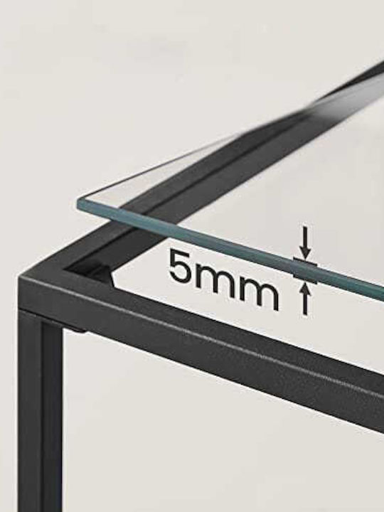 Glass Console Table Black L100xW35xH80cm