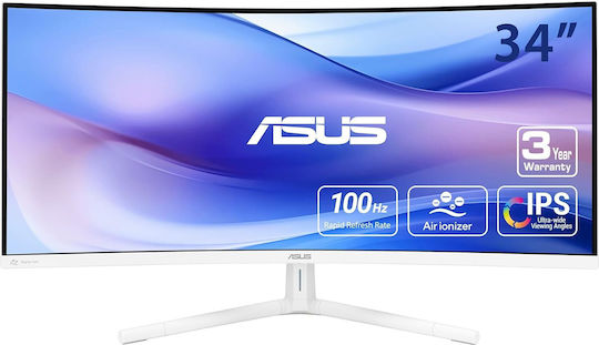 Asus VU34WCIP-W Ultrawide VA HDR Curved Monitor 34" QHD 3440x1440 White