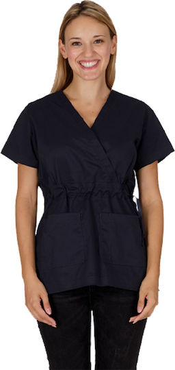 bwell Women's Black Medical Blouse