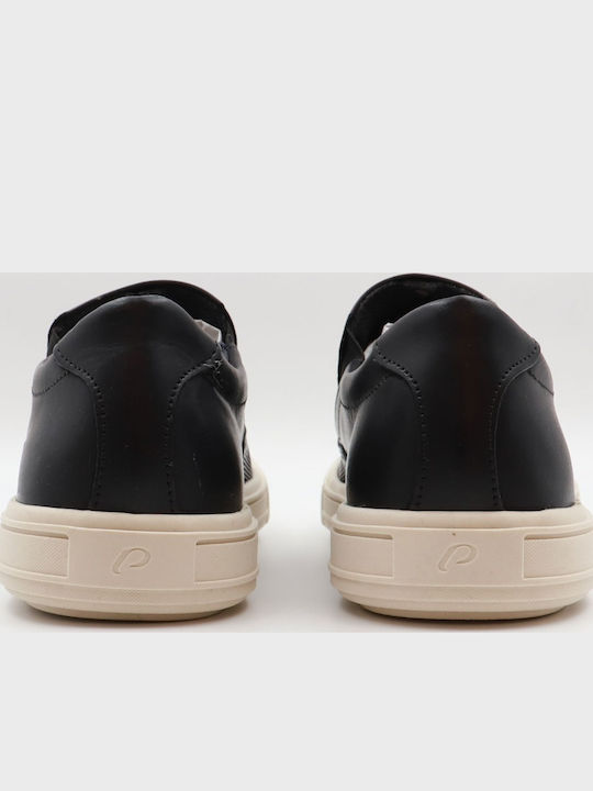 Δερμάτινα Ανδρικά Slip-On Μαύρα