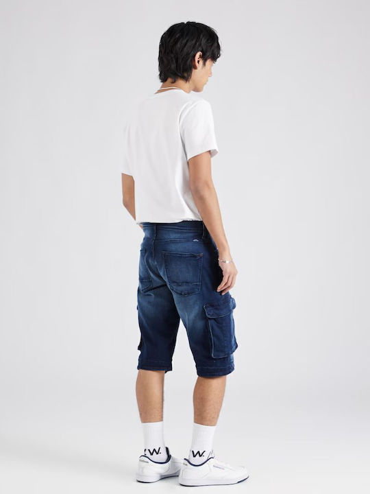 Ανδρική Βερμούδα Cargo Medium Blue Denim