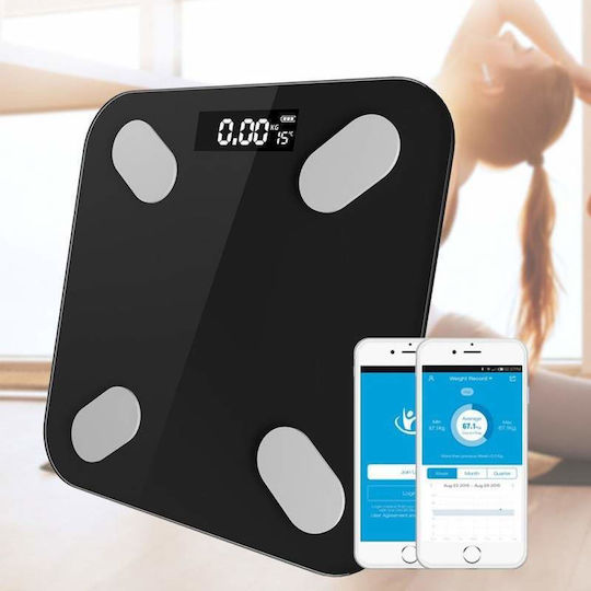 Smart Cântar de Baie 180kg cu Bluetooth Negru