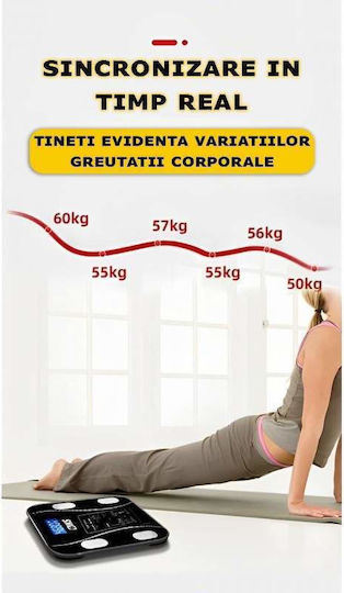 Smart Ζυγαριά 180kg με Bluetooth Μαύρη