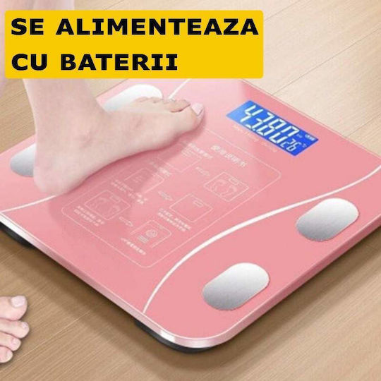 Smart Ζυγαριά 180kg με Bluetooth Ροζ