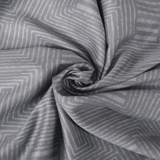 Matex Duvet Cover Set Cotton Single with Pillowcase 160x200 Gray