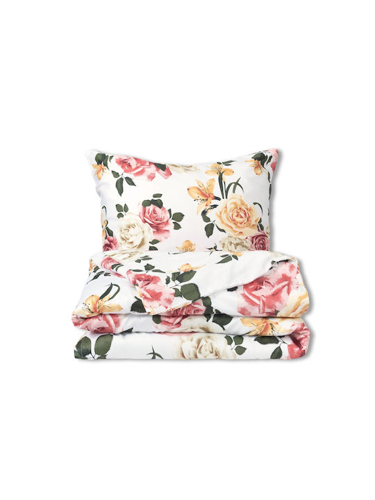 Matex Duvet Cover Set Cotton Single with Pillowcase 160x200 White