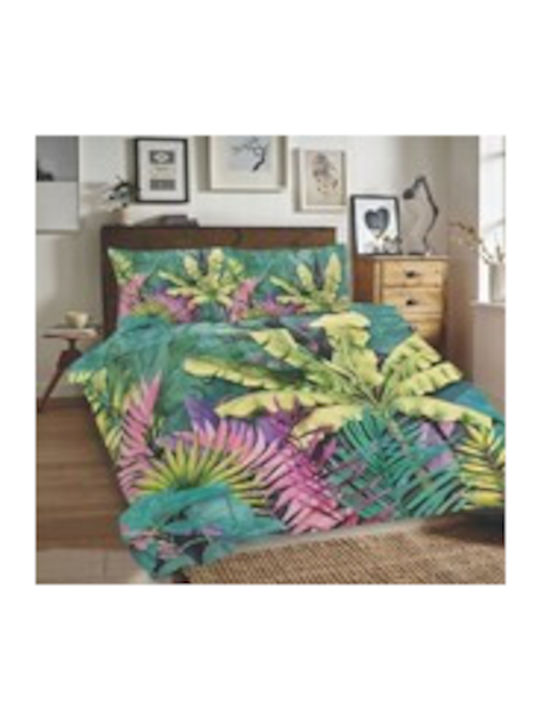 Matex Duvet Cover Set Cotton Single with Pillowcase 160x200 Multicolored