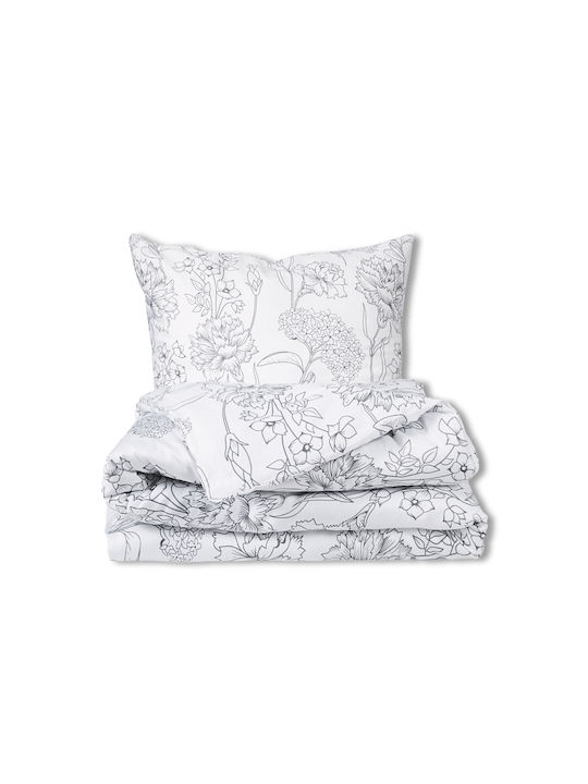 Matex Duvet Cover Set Cotton Queen with 2 Pillowcases 220x200 Gray
