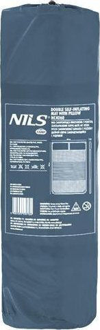 Nils Self-Inflating Double Camping Sleeping Mat 186x Thickness 3cm in Gray color