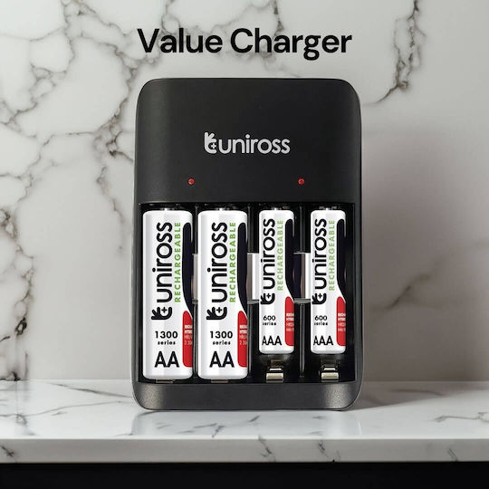 Uniross Usb Ladegerät Ucu010C AA AAA + 2XAA 2XAAA Batterien