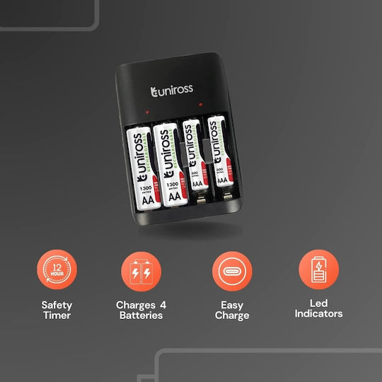 Uniross Usb Ladegerät Ucu010C AA AAA + 2XAA 2XAAA Batterien