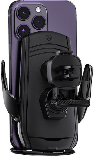 Recci Car Mobile Mount with Adjustable Hooks and Wireless Charging Black