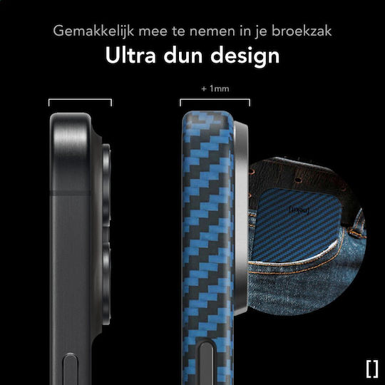 Nekit Задна корица Aramid Fiber 1мм Син (iPhone 16 Pro)