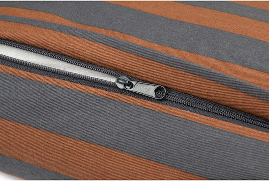 Majestic Rectangular Pillow Blue Brown Stripes 46x27 cm