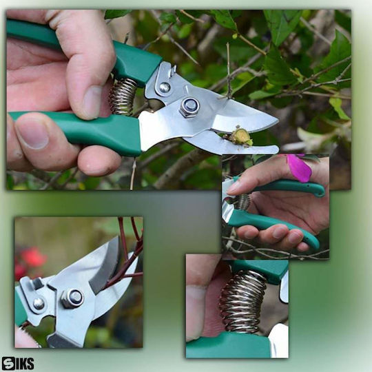 Siks Garden Tool Set 10 Accessories Gardening Planting Soil Processing Branch Cutting Plant Care Storage Bag Included Green
