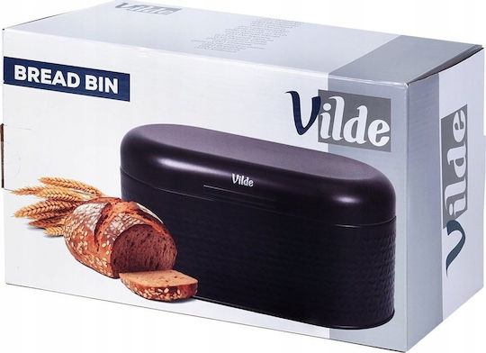 Vilde Bread Box with Lid Inox Black 34x20x15cm