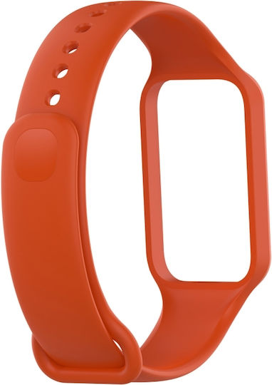 Curea ceas din silicon integrată, culoare solidă portocalie, pentru Xiaomi Mi Band 8 Active