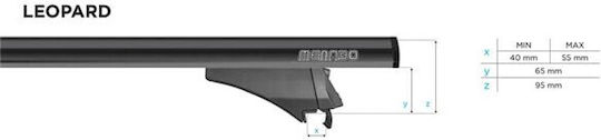 Menabo 135cm. pentru Daihatsu Terios 2017+ (cu picioare pentru portbagaj de acoperiș și blocare) Negre