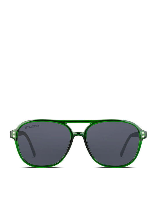 Smooder Unisex Sonnenbrille mit Grün Kunststoff Gestell und Grün Linse X014