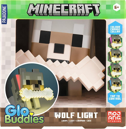Paladone Kids Decorative Touch Lamp Minecraft Wolf Multicolor 16x12cm