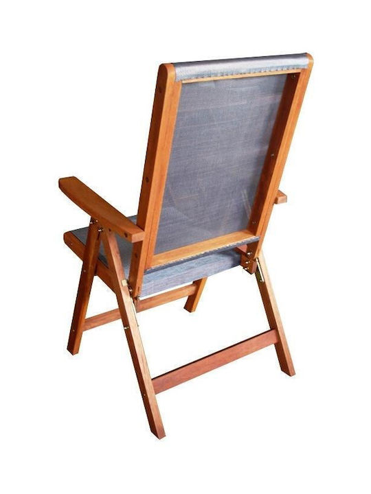 Градински Стол Дървен Junefair Сив 62x64x105см