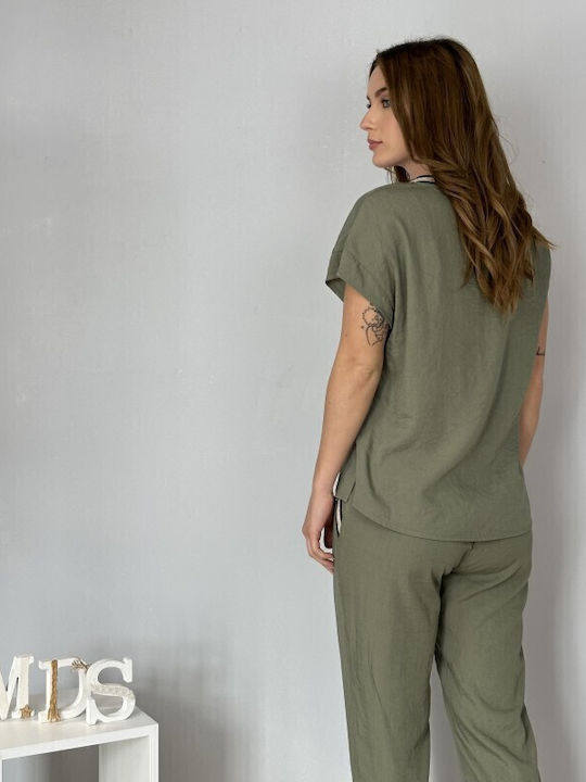 Damen Bluse Khaki