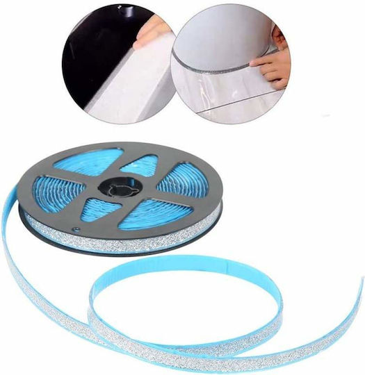 Bandă adezivă decorativă Siks Plăci Ceramice Mobilier Chiuvetă Rezistentă la Apă 6m X 7.5mm Sclipici Transparentă