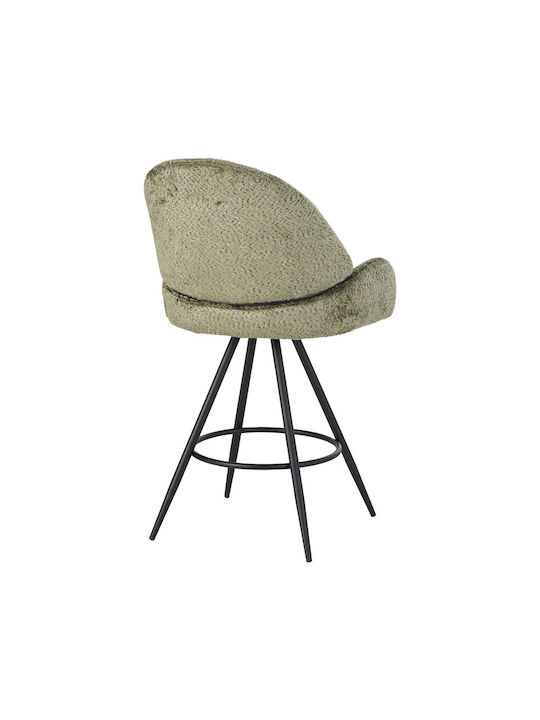 Stool Bar with Backrest Upholstered with Fabric Morea Mint 68x66x82.5cm