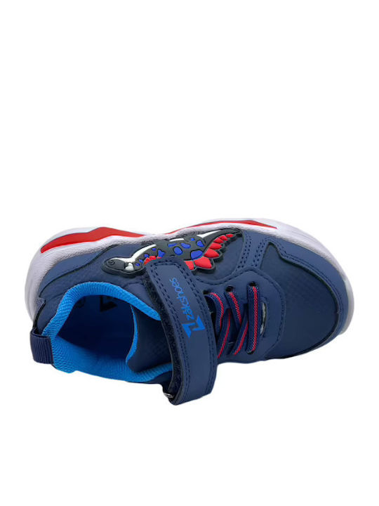 Παιδικά Sneakers με Σκρατς & Φωτάκια Μπλε
