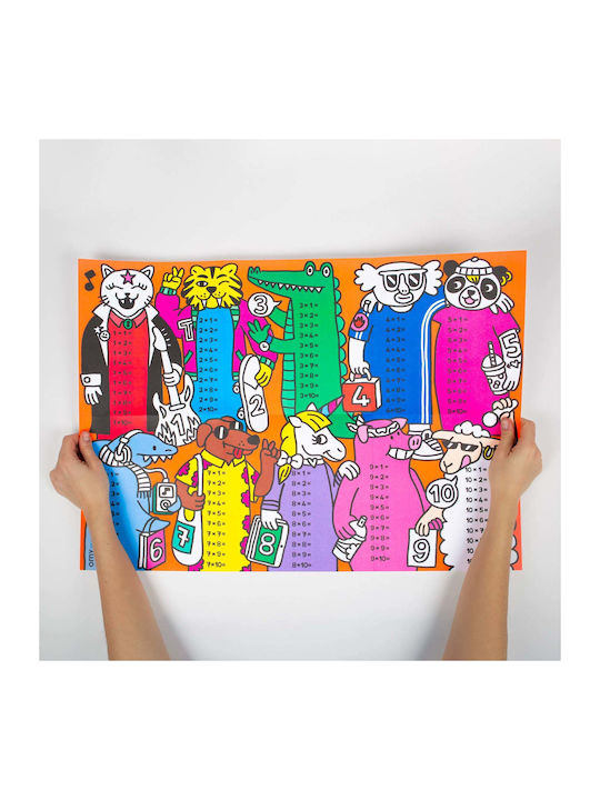 Omy Giant Poster Coloring Stickers School Multiplications