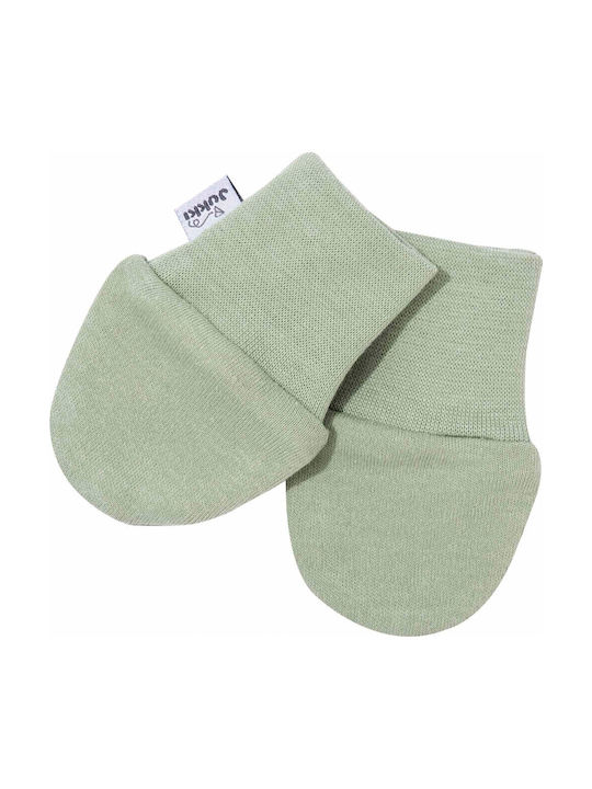 Set Kids Gloves Mittens Knitted for Newborn Green 3 Pieces Koala Jungle