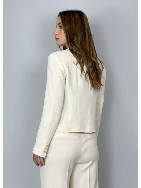Damen Stoff Hose Eκρού
