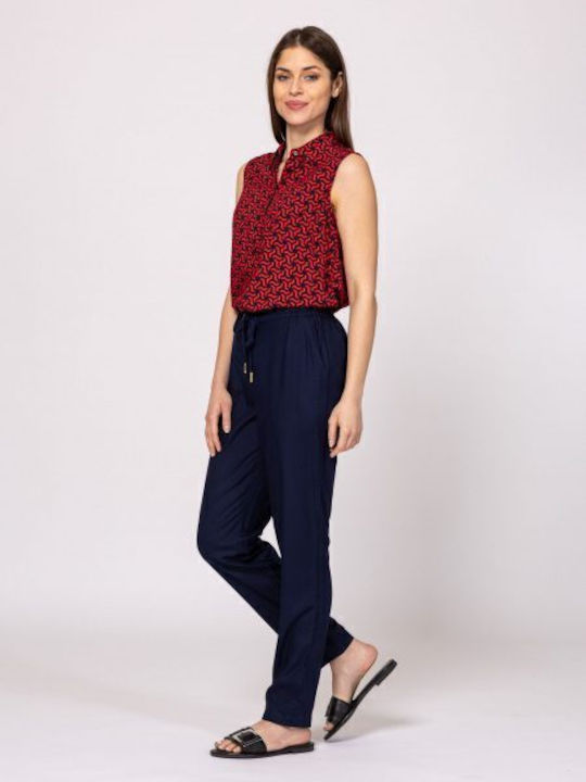 Ärmellos Damen Hemd Red