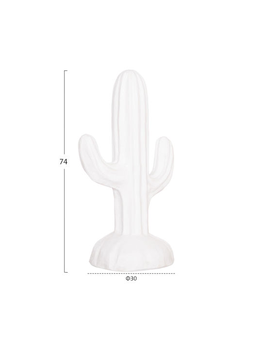 Διακοσμητικος Κακτος Δαπεδου Cactus Hm4386.02s Mdf Λευκο 42x30x74υεκ